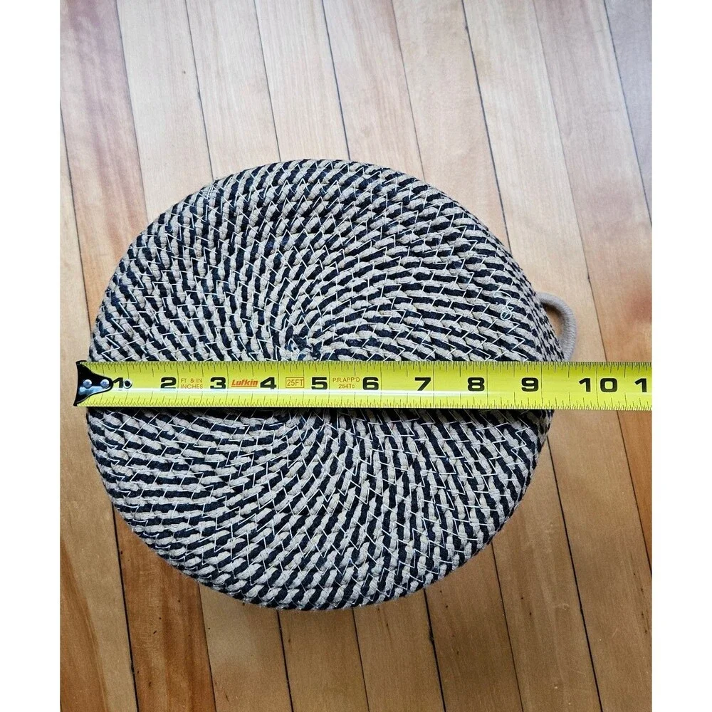 Modern Woven Cotton Rope Plant Basket / Storage Bin with Plastic Liner (10